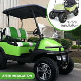 Golf cart bumper before and after installation